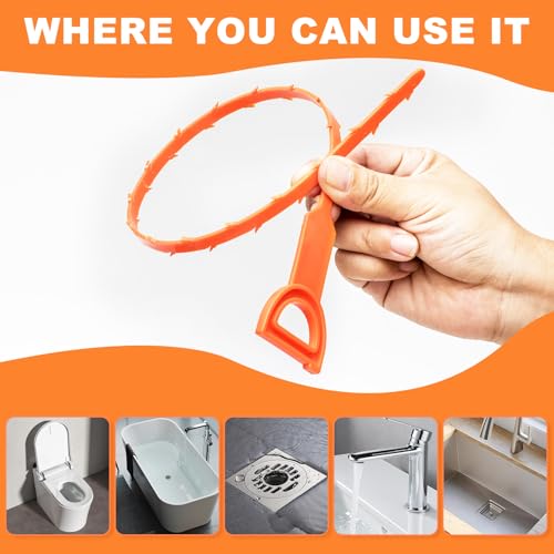 Drain Snake Clog Remover - 4 Pack 20 Inch Flexible Hair Tool - style: Drain Snake 4pcs