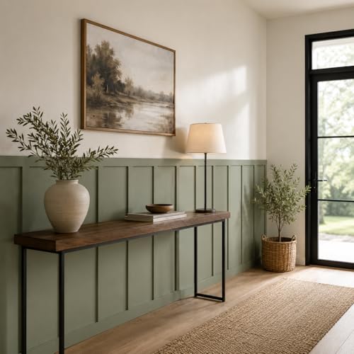 Weysat 1 Set Board and Batten Wall Panel Wainscoting Panel 94.5 X 38.6 Inch - size: 94.5 x 38.6 Inch