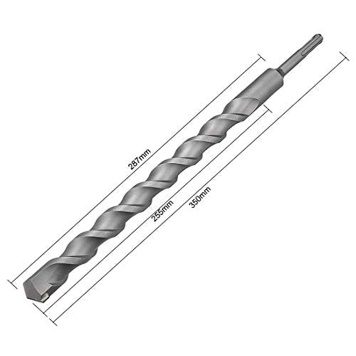 uxcell Masonry Drill Bit 25mm x 350mm Carbide Tipped Rotary Hammer Bit 10mm Round Shank for Impact Drill - size: 25mmx350mm