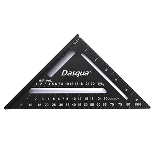 Dasqua 4 inch Center Scribe Gauge,6 in Rafter Square,12 in Combination Square, Thread Pitch Multi-Gauge and Scriber Square High-Precision Measuring Tool 5-Piece Multifunctional Woodworking Set