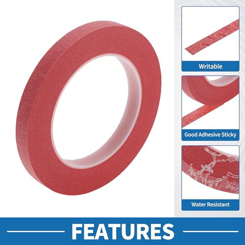 Painters Tape Easy Removal 0.5 Inches x 52.5 Yards Red - color: Red, size: 0.5 Inches x 52.5 Yards