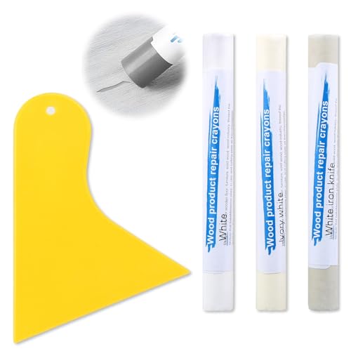 White Wood Filler Sticks, 3 Pack Quick Fix Sticks for Wood Repair