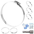 4-1/4 Inches Hose clamps, 304 Stainless Steel Worm Gear Hose Clamps,10 Pcs Fuel Line Pipe Clamps - size: 3.3 in - Φ84~108 mm