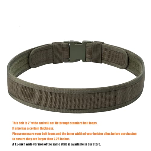 Security EMS EMT Firefighters Work Belt 2" Wide Camping Hiking Utility Tool Belt Airsoft Paintball Gear Holster Belt - color: Green(2 Inch Width), size: Small