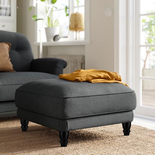 Maricome 4 inch Wood Furniture Legs Bun Feet Set of 4 Predrilled M8 Bolt Black Wooden Replacement Legs for Chair Dresser - color: 4 Inch Black