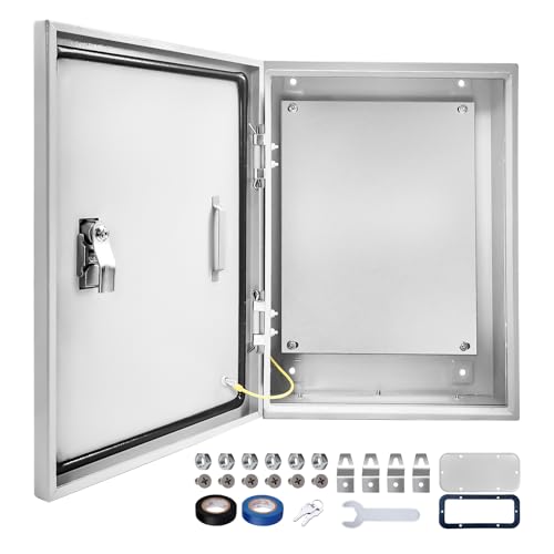 Electrical Junction Box 20x12x10, NEMA 4X IP66 Steel Enclosure Box - size: 20 x 12 x 10''