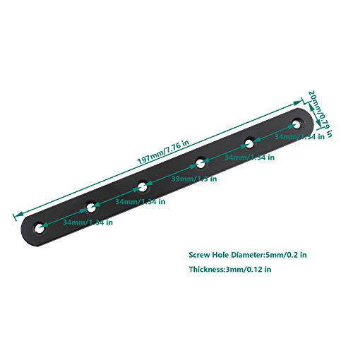 4 Pack Flat Mending Plate for Wood, ULIFESTAR Black Iron Flat Straight Brace Brackets Metal Repair Fixing Wood Brace Joining Plates Connector for Repairing Wooden Furniture with Mounting Screws - size: 8 x 0.79 x 0.12 inches