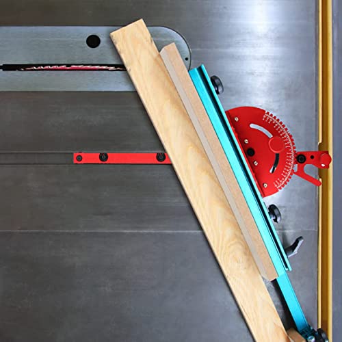Table Saw Miter Gauge, Works w/Table Saws, Router Table, Band Saw (Red) - color: Red