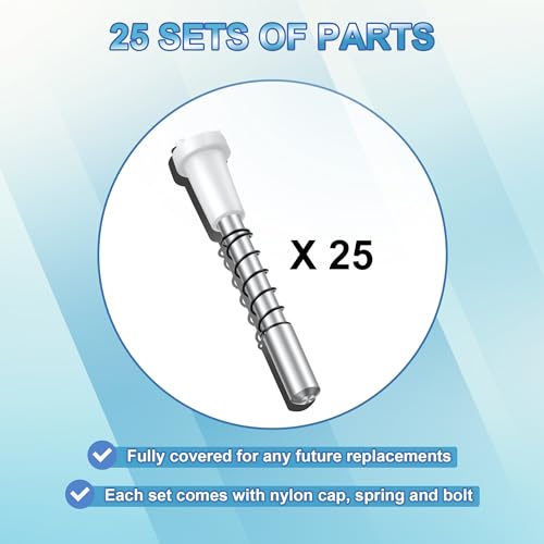 25 Pack Window Screen Plunger Latches with Caps White - color: White