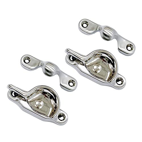QCAA Forged Brass Sash Lock in Solid Brass, CTC 2", Satin Nickel Brushed US15, 2 Pack - color: Satin Nickel Brushed, size: 2 Pack