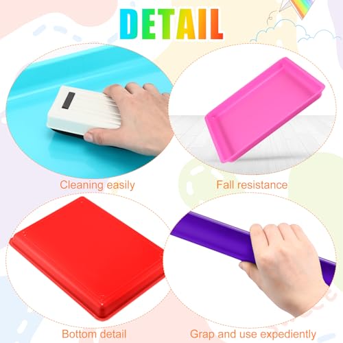 Maitys 15 Pack Plastic Art Trays 12 x 16 Inch Sensory Trays, Vivid Color - color: Vivid Color