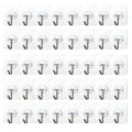 COLOGO 100 Pack Adhesive Hooks 24lb(Max) Heavy Duty Self Adhesive Hooks, Transparent Reusable Seamless Adhesive Wall Hooks for Kitchens, Bathroom, Office