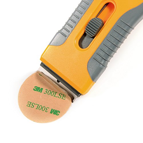 EHDIS Car Sticker Remover Glass Cooktop Razor Scraper with 10pcs Replace Blades for Label,Glue,Paint,Adhesive Remover,Oven Door, Stove Cleaning-Yellow - color: Yellow