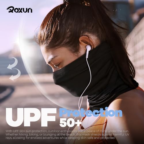 ROXUN Neck Gaiter, 4 Pack Summer Cooling Breathable Face Mask for Outdoors - color: Black+gray+blue+army Green