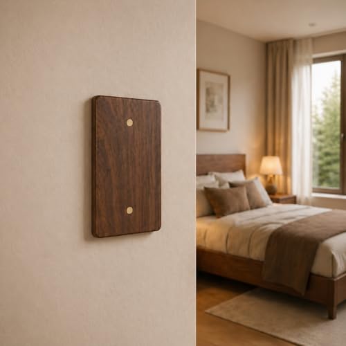 DoubleFill 4 Pcs Walnut Wood Switch Cover,8.2 * 13cm,Brown - color: Brown, size: 13 x 8.2 cm