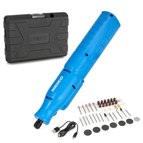 NEIKO 10581A Cordless Rotary Tool Kit, 46 Piece 3.6V Electric Engraving Pen, 1/8" Collet Rechargeable Mini Grinder, Handheld Mini Sander, 44pc Power Rotary Tools Accessory kit, Quick Change - style: Cordless Rotary Tool Kit