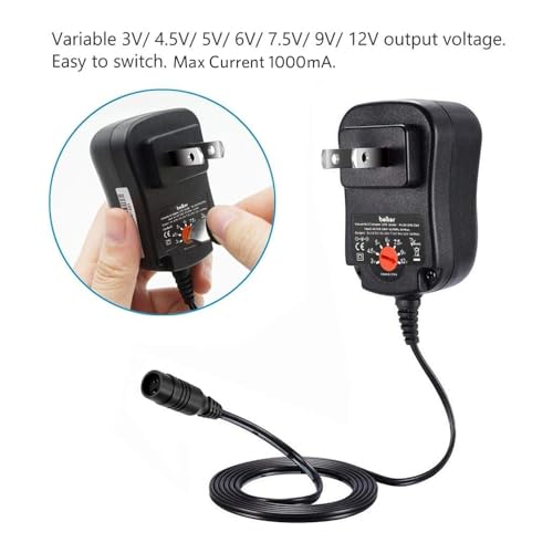 Belker 12W Universal 3V 4.5V 5V 6V 7.5V 9V 12V AC DC Adapter with 8 Tips