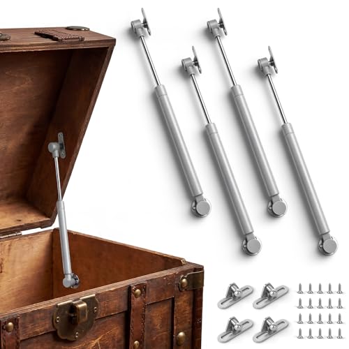 4 Pack 15 Inch Soft Close Gas Struts - 150N/33lb Slow Down Safety Hinges for Heavy Curved, Arched and Flat Lids - Precision Gas Spring for Heavy Lid Soft Closing