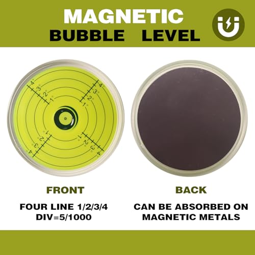 3.15-Inch Magnetic Bullseye Bubble Level for RVs and Machinery