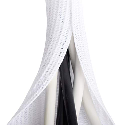 6.6ft, 1.2 inch White Cable Sleeve - color: White, size: 6.6ft, 1.2inch