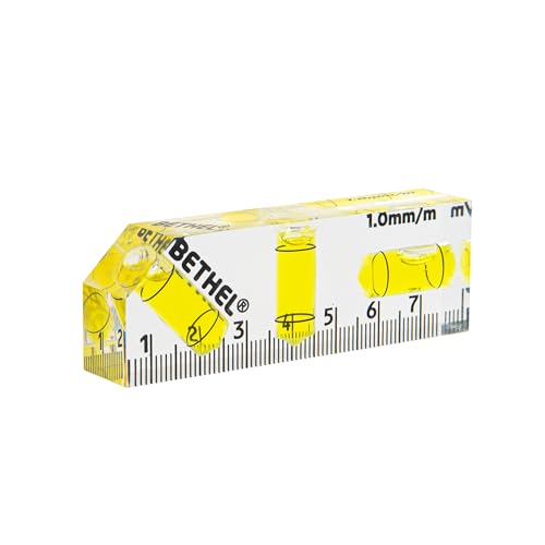 BETHEL Small Level Mini Bubble 90°/180° Magnetic Pocket SpiritLevel 4Inch | Shatterproof Cross Check Pocket Level Picture HangingLevels Tools for Machinist,Construction & Household - color: Yellow