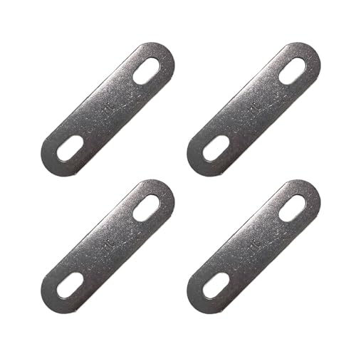 4 pcs 304 Stainless Steel Adjustable Mending Plates, 110mm(4 1/3inch) Flat Straight Slotted Repair Brackets for Pipe, Furniture & Structural Repair - size: 110mm(4 1/3inch)