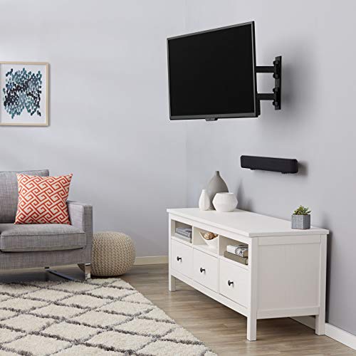 Amazon Basics Full Motion Articulating TV Wall Mount, with Swivel and Tilt, for 26" to 55" TVs and Flat Panels up to 80 Lbs, VESA Compatible, Single Stud, Black - size: 26" to 55", style: Full Motion Articulating