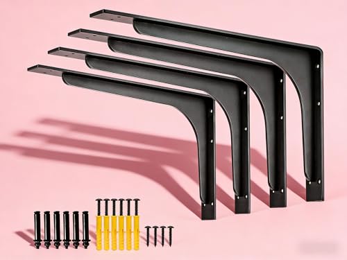 12 "x 7 " Shelf Support Bracket Heavy Duty, L Shelf Brackets ,max Load 300lbs, , Metal Brackets for Shelves, Counter Bracket ,Corner Brace,Pack of 4. - size: 12" x 7" (Supporting Bar)
