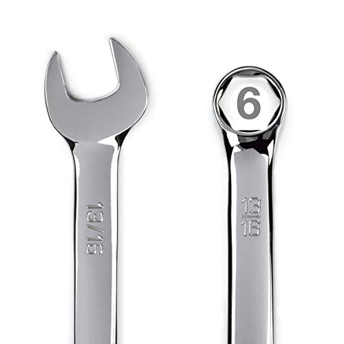 Steelman Pro 13-Piece SAE 6-Point Combination Wrench Set, 1/4, 5/16, 3/8, 7/16, 1/2, 9/16, 5/8, 11/16, 3/4, 13/16, 7/8, 15/16, and 1-inch Sizes, Full Polish Chrome - size: 13-piece SAE Set
