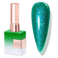 Double Rhythm 15ML Snow Glitter Gel Polish Shimmer Reflective Holographic Color for Nail Art Salon DIY at Home (B1239) - color: Celestial Emerald Green