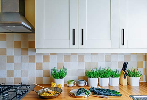 Ravinte Matte Black Square & Solid Cabinet Handles,5 Inch,30 Pack | Zinc Alloy, Flat Black Finish, Screws Included,Drawer Pulls, Cabinet Hardware for Kitchen & Drawer - size: 5 Inch Hole Center