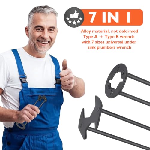 2Pcs Sink Wrench Faucet Tool, Multifunctional Basin Wrench for Tight Spaces