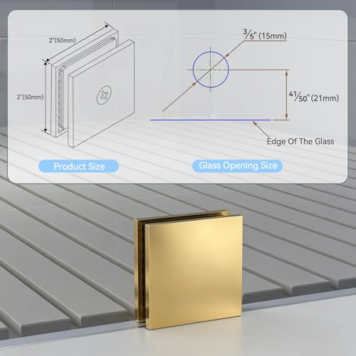 304 Stainless Steel Shower Door Hardware Kit - color: Brushed Gold