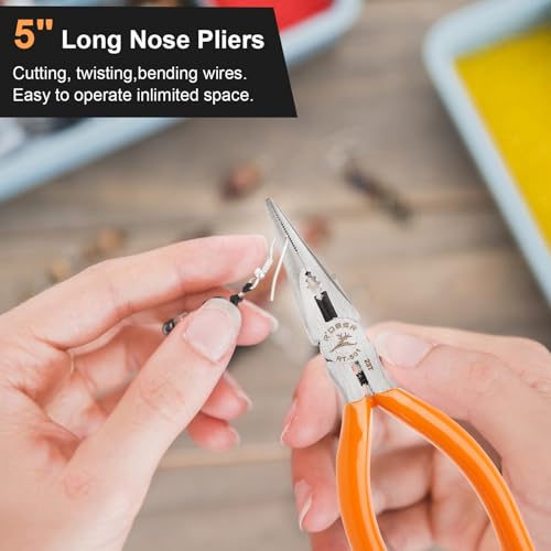 Rongon 5in Small Needle Nose Pliers,Long Nose Plier, Jewelry Plier Tool - size: 1Pcs
