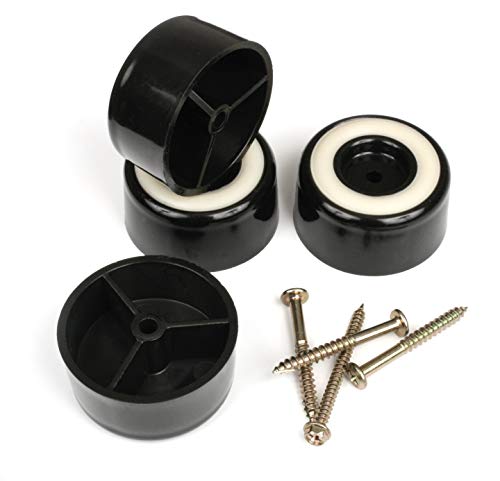 Slipstick CB511 1 Inch Tall Floor Protector Furniture Feet with Non Slip Rubber Grip (Set of 4) 2" Wide x 1" Height - Black Plastic - size: 1" Tall (4 Pack)