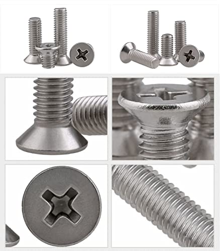 480Pcs #2-56#4-40#6-32 UNC Stainless Steel Phillips Flat Head Countersunk Machine Screws Nuts Assortment Kit - size: #2-56,#4-40,#6-32