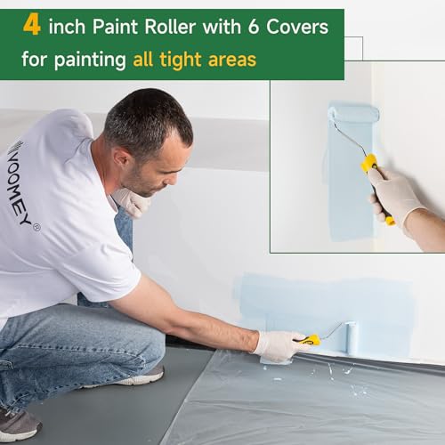 VOOMEY 18 Inch Paint Roller Kit with 3.3 FT Extension Pole - size: 23pc
