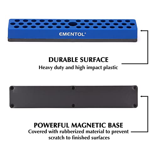 EMENTOL 2PCS 1/4" Magnetic Bits Holder Set - Green and Blue, 86PCS Hole, Bit Organizer with Strong Magnetic, Magnetic Bits Organizer, 2 Pieces - color: 2pcs(green+blue), size: Hex Bit Holder