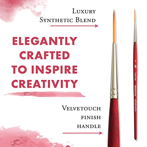 Princeton Velvetouch Script Liner Brush, Synthetic, Short Handle, Size 2, 1 Count - size: Size 2