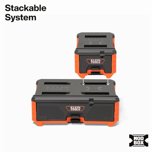 Klein Tools 54843MB MODbox Compact Single Drawer Box, Half Width, Tool Storage Drawer with Ball Bearing Slides, Dividers Included, PVC Foam Mat - size: Compact Half Width