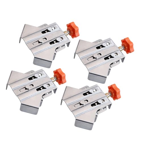 4 PCS Corner Clamps, 90 Degree Clamp, Stainless Steel Right Angle Fixing Clips with Adjustable Swing Corner for Woodworking