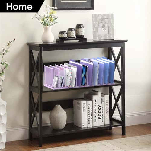 File Organizer for Desk, 11-Section Vertical File Sorter, Paper Holder Organizer Standing Metal File Folder for Office Home Classroom, Purple - color: Purple, size: 1 Pack 11-Section