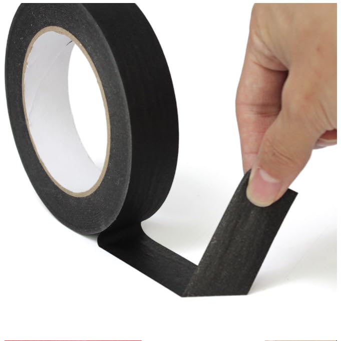 2 Pack Black Painters Tape 1 inch Wide Black Masking Tape Paint Tape Paper Tape 1 inch x 55 Yards x 2 Rolls (110 Yards in Total) - color: Black, size: 1 Inch (2-Pack)