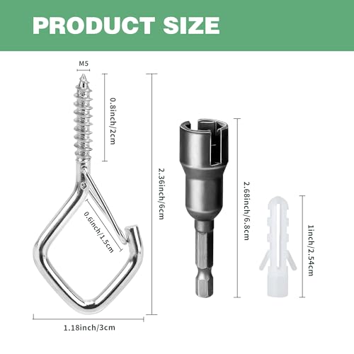 35 Pack 304 Stainless Steel Ceiling Hooks for Plants, Locking Clip - size: 35