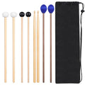 Drum Mallets Kit – 4 Pairs (T1 General Mallets, Rubber, Marimba, 5A Drumsticks), Percussion Instrument Beginner Accessories for Steel Drum, Bass Drum, Glockenspiel, Xylophone Mallet - size: 4 pairs