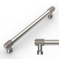 Amerdeco 10 Pack Brushed Satin Nickel Knurled Cabinet Pulls - 6.3 Inch(160mm) Hole Center Kitchen Cabinet Handles Drawer Pulls Hardware ZH0034 - color: Brushed Satin Nickel, size: 6.25"/160mm Hole Center