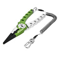 Booms Fishing X1 Aluminum Fishing Pliers Saltwater, Surf Fishing Tackle Kit, Fishing Multitool Hook Remover Braided Fishing Line Cutting and Split Ring with Coiled Lanyard and Sheath - color: Green&silver