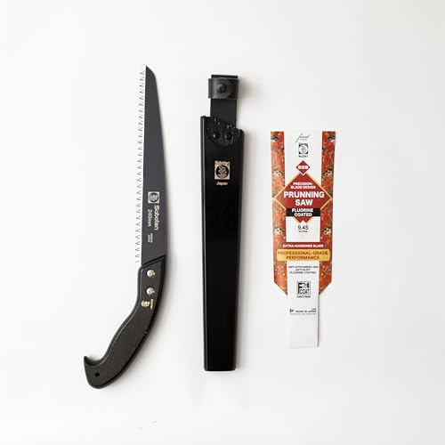 Saboten Japanese Pruning Saw with Wood Sheath, Fluorine-Coated High-Carbon Steel Blade, Precision Pull Cut Hand Saw for Tree Branches – forest Originals, Made in Japan - size: 240mm (9.4 inch)