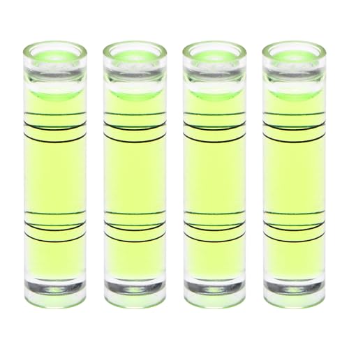 HARFINGTON 4pcs Green Cylindrical Bubble Level, 9.5x40mm, Mini Bullseye Spirit Levels for Camera Tripod Telescope Workshop Turntable Pictures Frame - size: 9.5x40mm