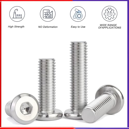 Metuja 5/16-18x1-1/2 Flat Head Hex Socket Cap Screws Bolts,304 Stainless Steel Fully Threaded Machine Screws with Hex Key (50PCS) Corrosion-Resistant for Furniture/Machinery - size: 5/16-18 x 1-1/2"